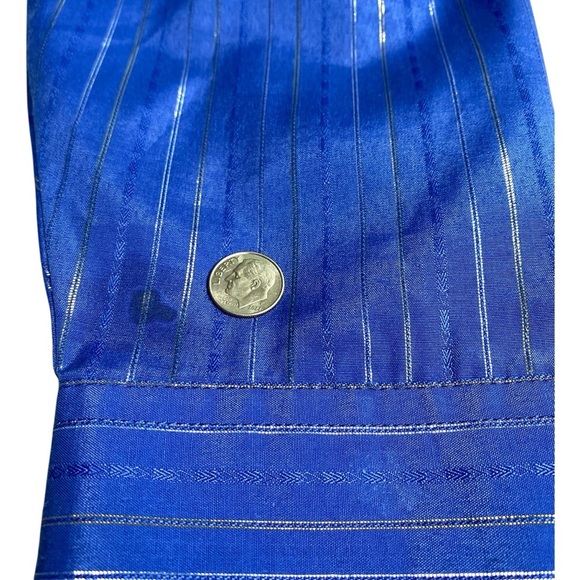 Ely Cattleman Blue and Silver Striped Men's Blue Shirt, L - Picture 11 of 12